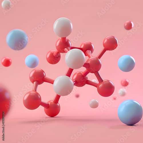 Captivating 3D Rendering of Charming Cartoon Aroma Molecule in Serene Environmental Setting for Advertising and Social Content