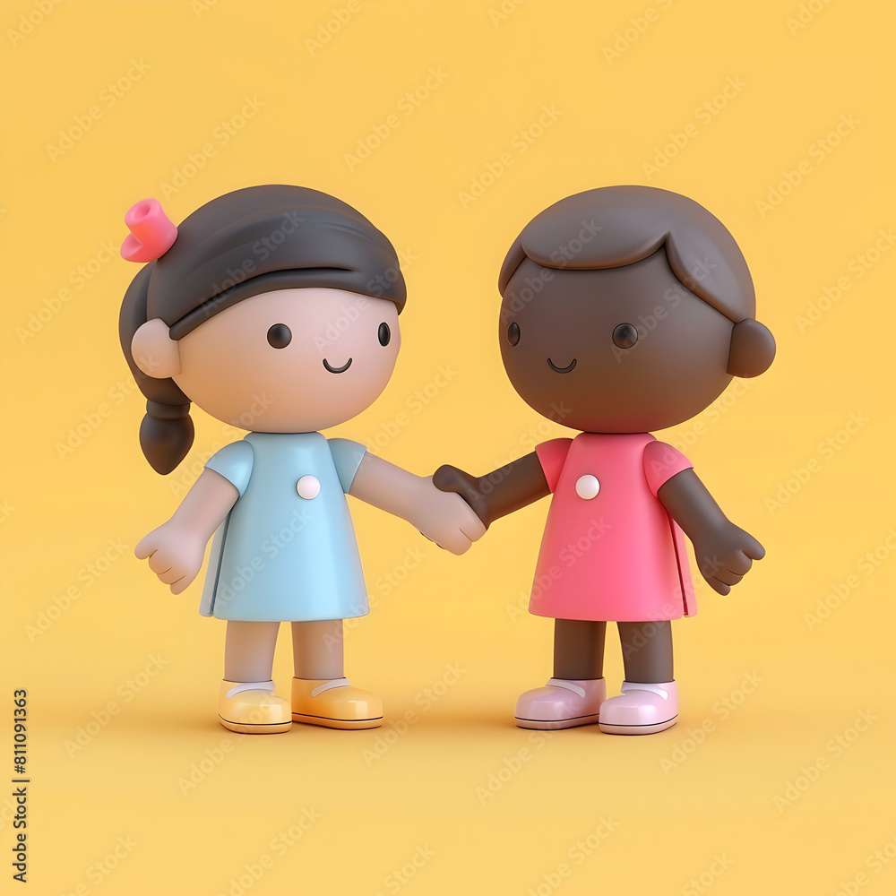 Cartoon Handshake Symbolizing Diverse and Agreement for Business and Cultural Contexts Cartoon Handshake Symbolizing Diverse and Agreement for Business and Cultural Contexts
