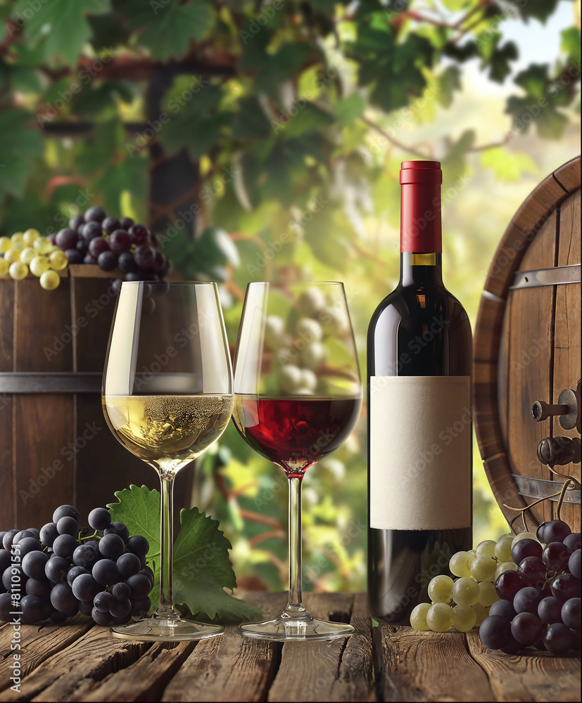 Wine and Grapes Poster Background Banner Print for Adds or Social media Post V1 12