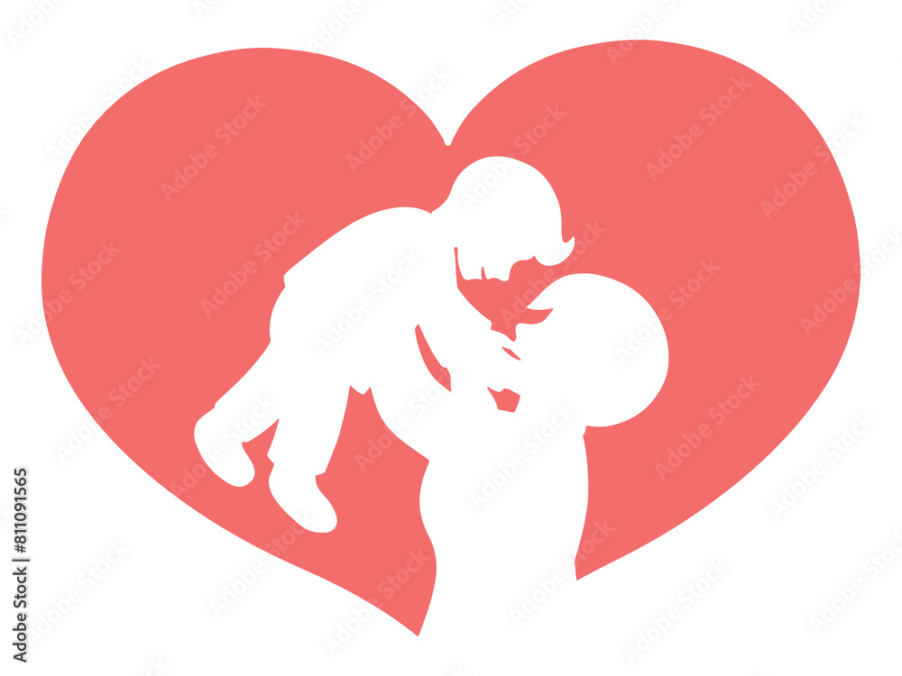Mother Day Heart Background Illustration
