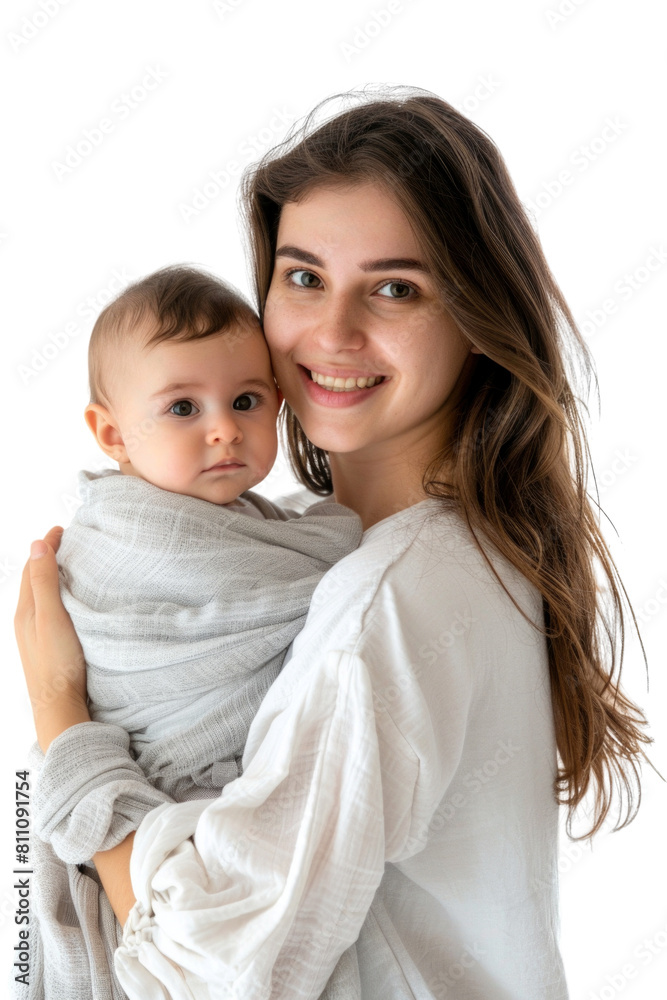 Mother and her newborn baby transparent background Mother and her newborn baby transparent background