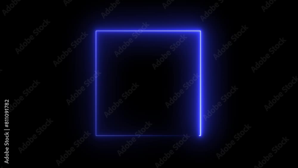 Neon line frame animation. Abstract moving neon square, rectangle frame animation on black background. Neon line frame animation. Abstract moving neon square, rectangle frame animation on black background.