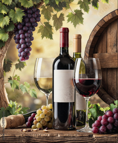 Wine and Grapes Poster Background Banner Print for Adds or Social media Post V1 5