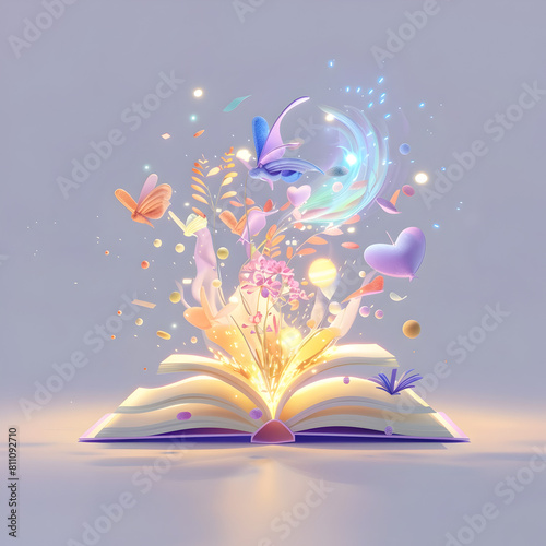 Enchanting Open Book of Magical Discoveries and Boundless Learning © aekkasit