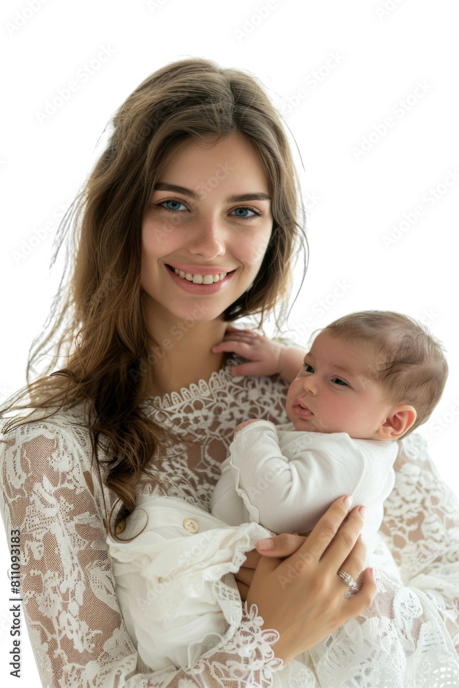 Mother and her newborn baby transparent background Mother and her newborn baby transparent background