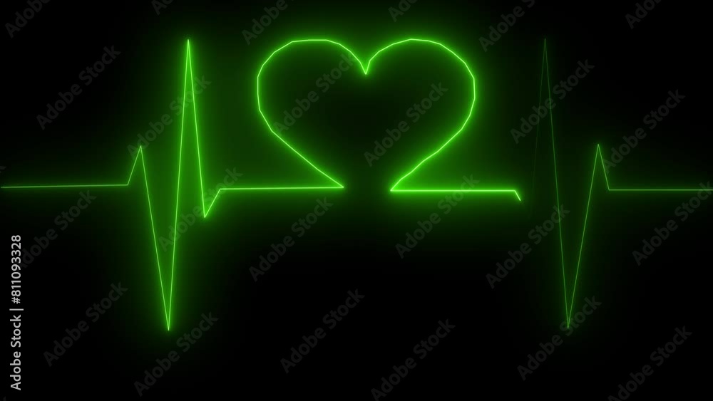 Heartbeat pulse line icon. Pulse isolated on black background. Heartbeat, cardiogram. illustration for