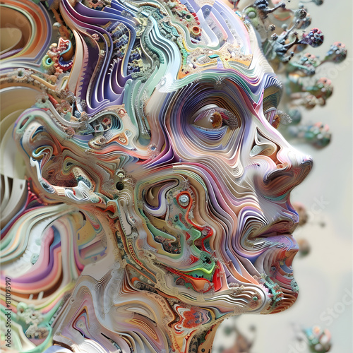 Wallpaper Mural Surreal Psychedelic Digital Art with Flowing Liquid Textures and Vibrant Colors Torontodigital.ca