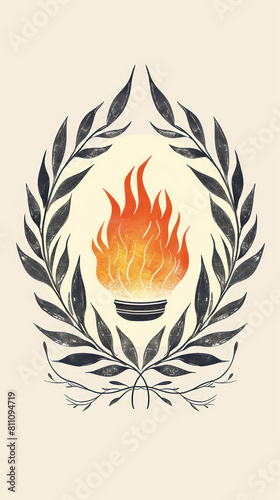 Flaming Pentecostal Symbolic Graphic Design., Pentecost a Christian holiday, the descent of the Holy Spirit.