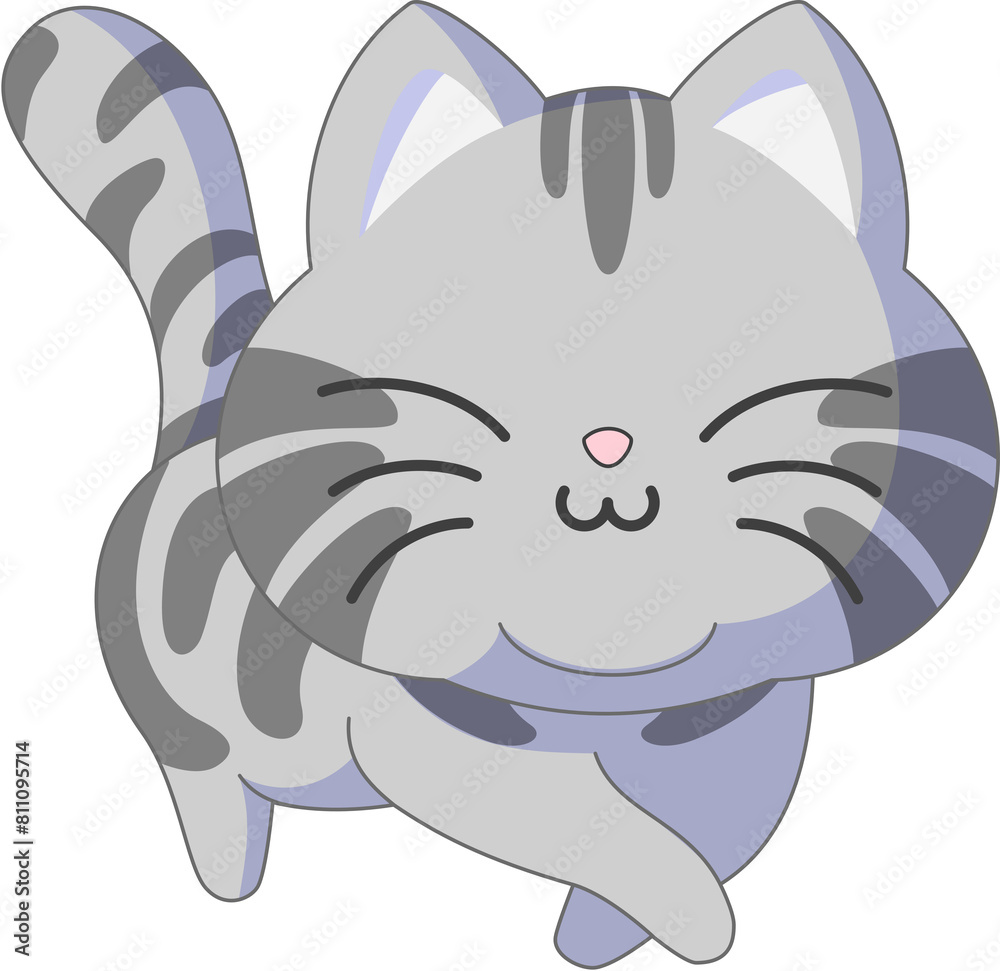 Obraz premium Faceless Cute Cat Illustration