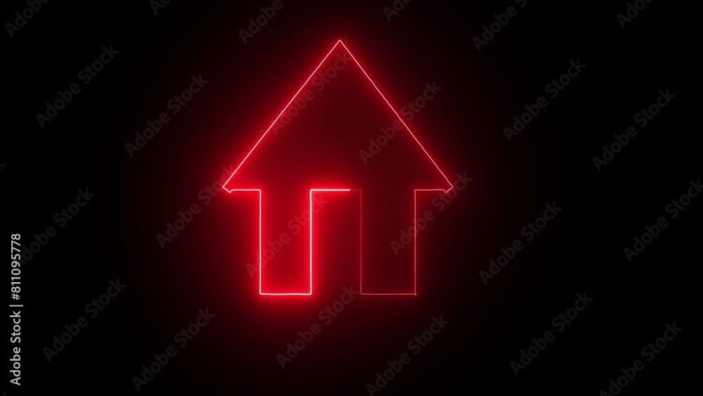 Neon glowing bank building icon on a black background. Neon glowing bank building icon on a black background.