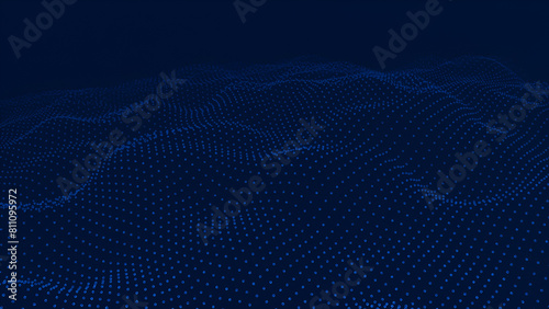 3K Dynamic blue particle wave. IT abstract background