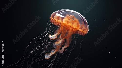 jellyfish animal, beautiful bright on a colorful background, close-up