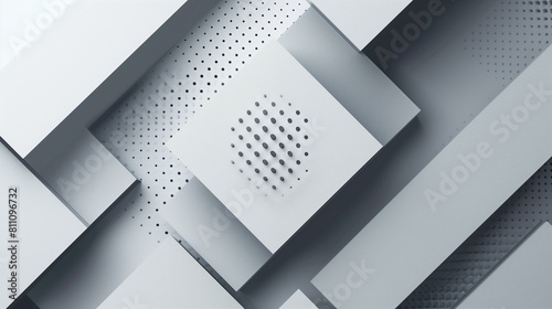 Wallpaper Mural Abstract White and Grey Modern Square Pattern on Wall Torontodigital.ca