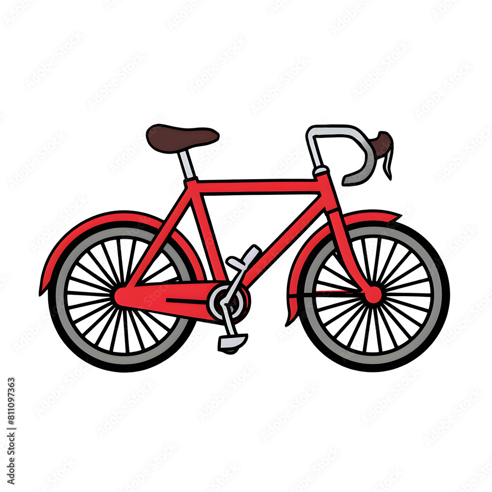 Red Bicycle Illustration Isolated on Transparent Background Red Bicycle Illustration Isolated on Transparent Background