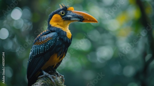 a rare bird in deep forest