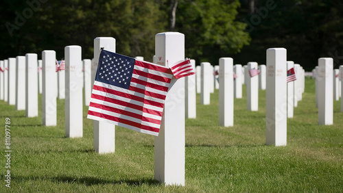 Patriotic Pride: A heartfelt image of a Memorial Day Commemoration with USA Flag