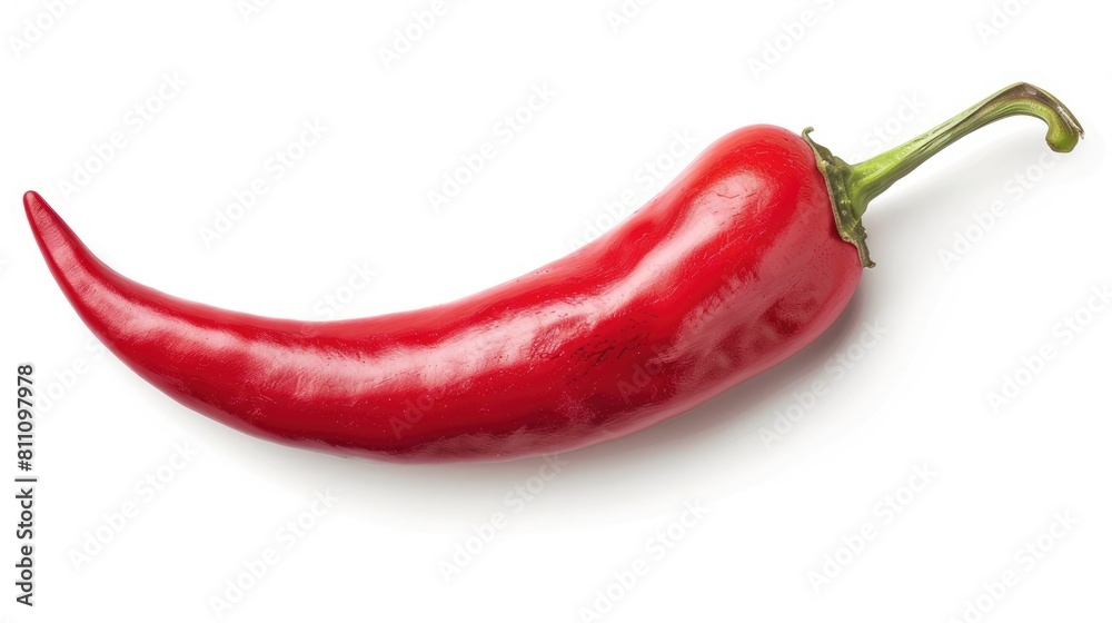 Isolated red chili pepper on a white background with a clipping path included