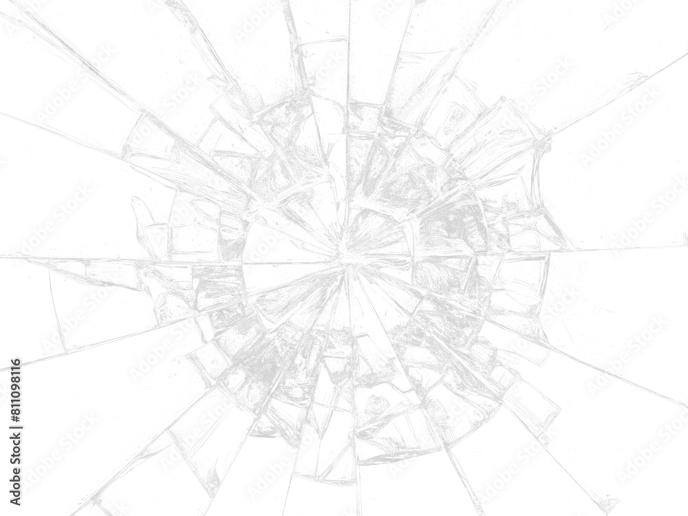Broken glass texture background - transparent background PNG. Isolated broken glass. 