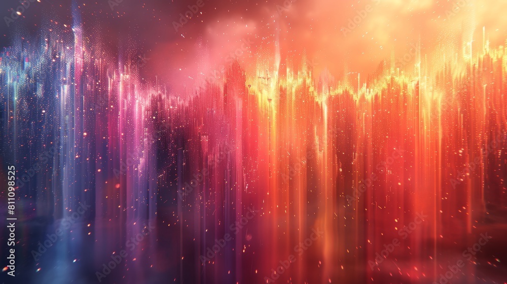 Stunning 3D Render of Abstract Multicolor Light Streaks and Sparkles