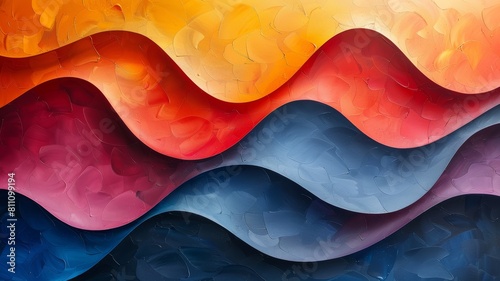 The image is an abstract painting with a wavy pattern,abstract background of waves photo