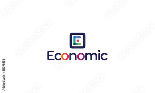 Letter E simple colorful modern unique logo