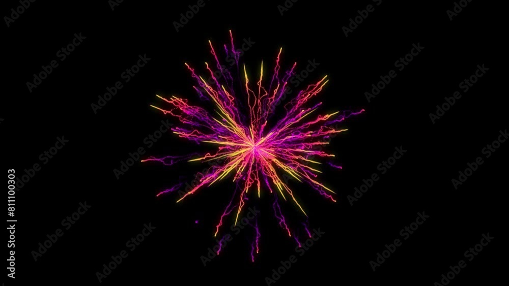 Particle with wavey Trails on black background colorful fireworks Slow Animation Particle with wavey Trails on black background colorful fireworks Slow Animation
