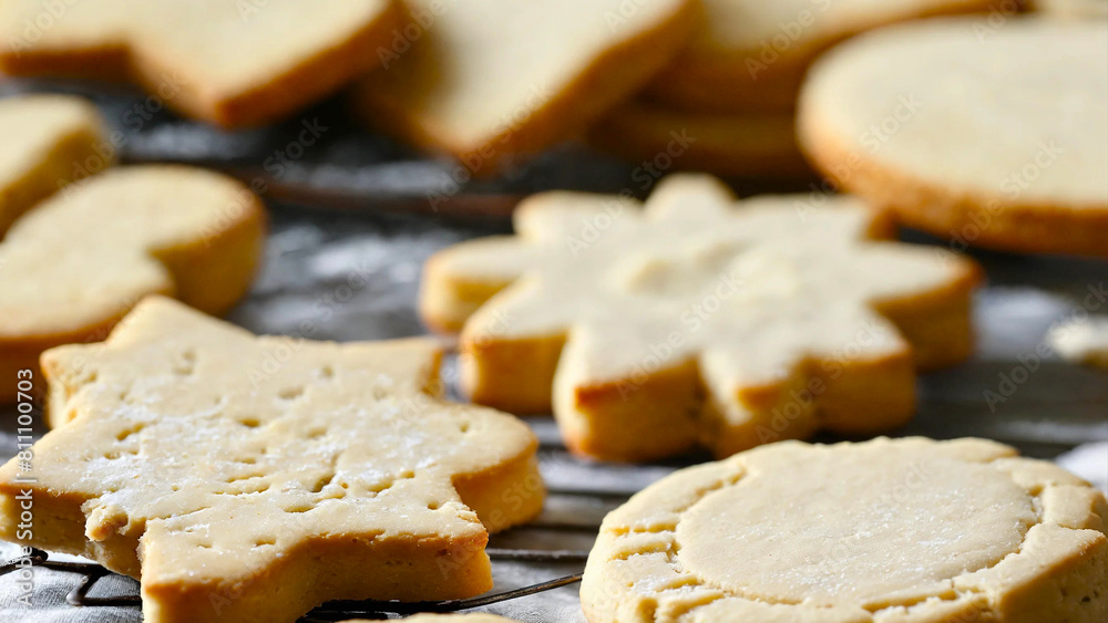 Delicious homemade shortbread cookies with jam in the middle 16:9 with copyspace Delicious homemade shortbread cookies with jam in the middle 16:9 with copyspace