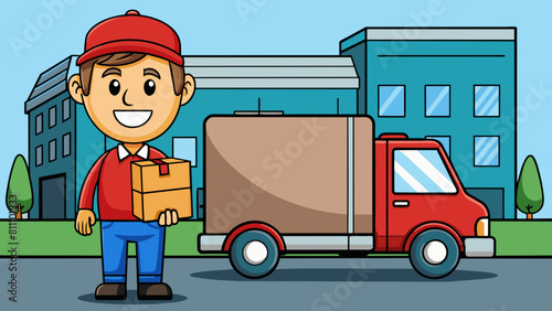 delivery man vector illustration