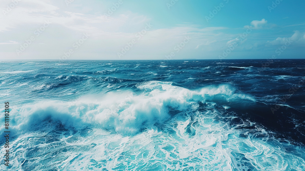 Fototapeta premium Ocean Wave View from the Beach