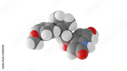 olodaterol molecule, adrenergic bronchodilators, molecular structure, isolated 3d model van der Waals