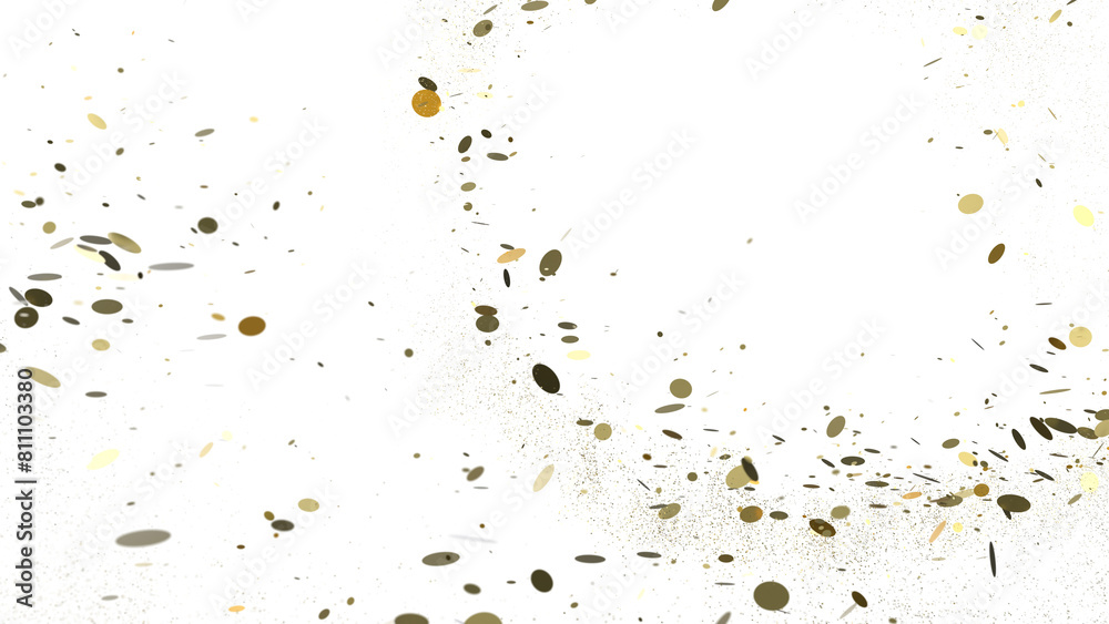 Enchanting Euphoria: Breathtaking 3D Illustration of Enchanting gold Confetti In 3D PNG Enchanting Euphoria: Breathtaking 3D Illustration of Enchanting gold Confetti In 3D PNG