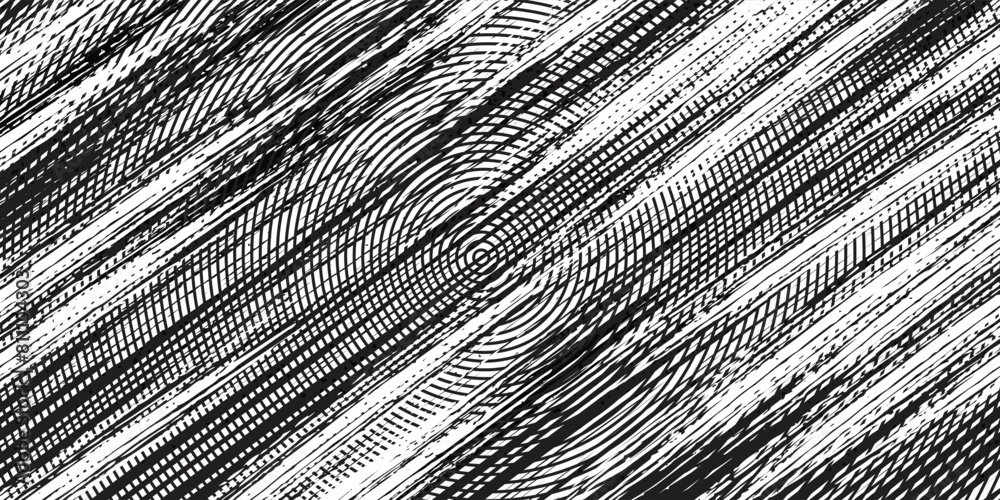 Obraz premium Distressed background in black and white texture with dots, spots, scratches and lines. Abstract vector illustration