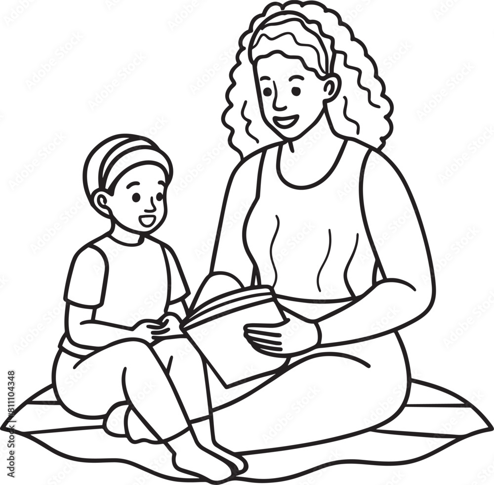 cute mother with little son characters vector illustration design cute mother with little son characters vector illustration design