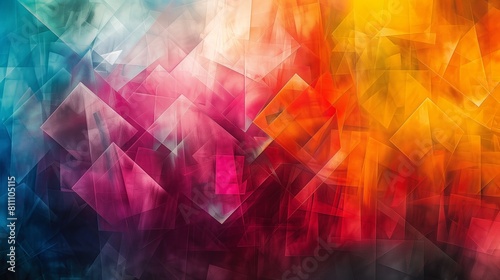 Vibrant Abstract Geometric Background in a Spectrum of Warm to Cool Tones, Perfect for Modern Design Needs and Artistic Concepts 8K Wallpaper High-resolution