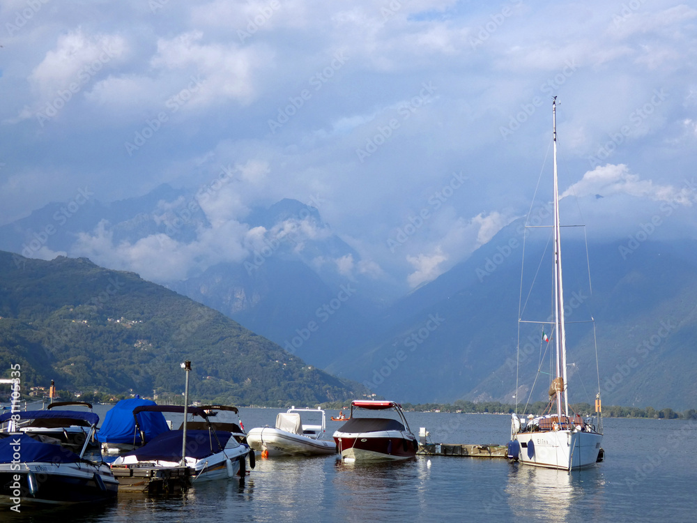 Cloud formation on Lake Como in Domaso (Italy)