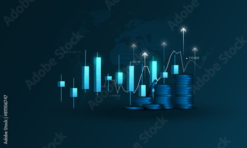 Business graphs, financial investment charts, stock concept backgrounds, digital markets or economic analysis, profits and strategies
