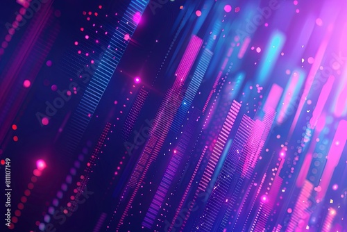 A purple and blue abstract background with colorful lights creating an illuminating effect. Generative AI