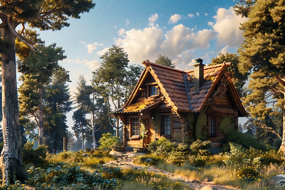 Charming image capturing the essence of a quaint small house Charming image capturing the essence of a quaint small house