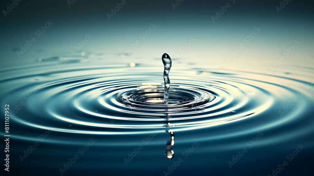 Falling drop of water. Splash effect after collision a falling drop with water Surface Falling drop of water. Splash effect after collision a falling drop with water Surface