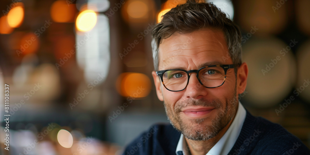 a man with glasses at the best age smiling