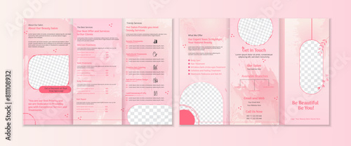 Modern and Elegant Beauty Salon Trifold Brochure Template Design