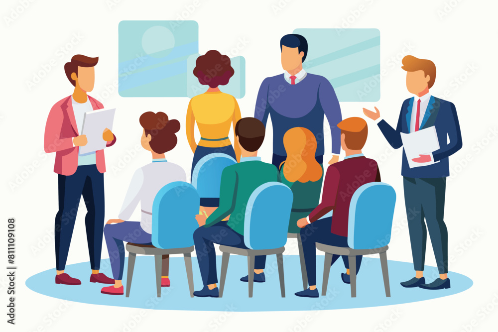 Business chatting around a table. Ai generated Business chatting around a table. Ai generated
