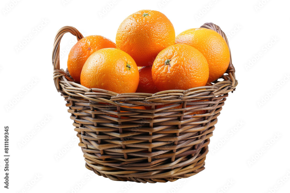 Orange basket isolated on transparent background Orange basket isolated on transparent background