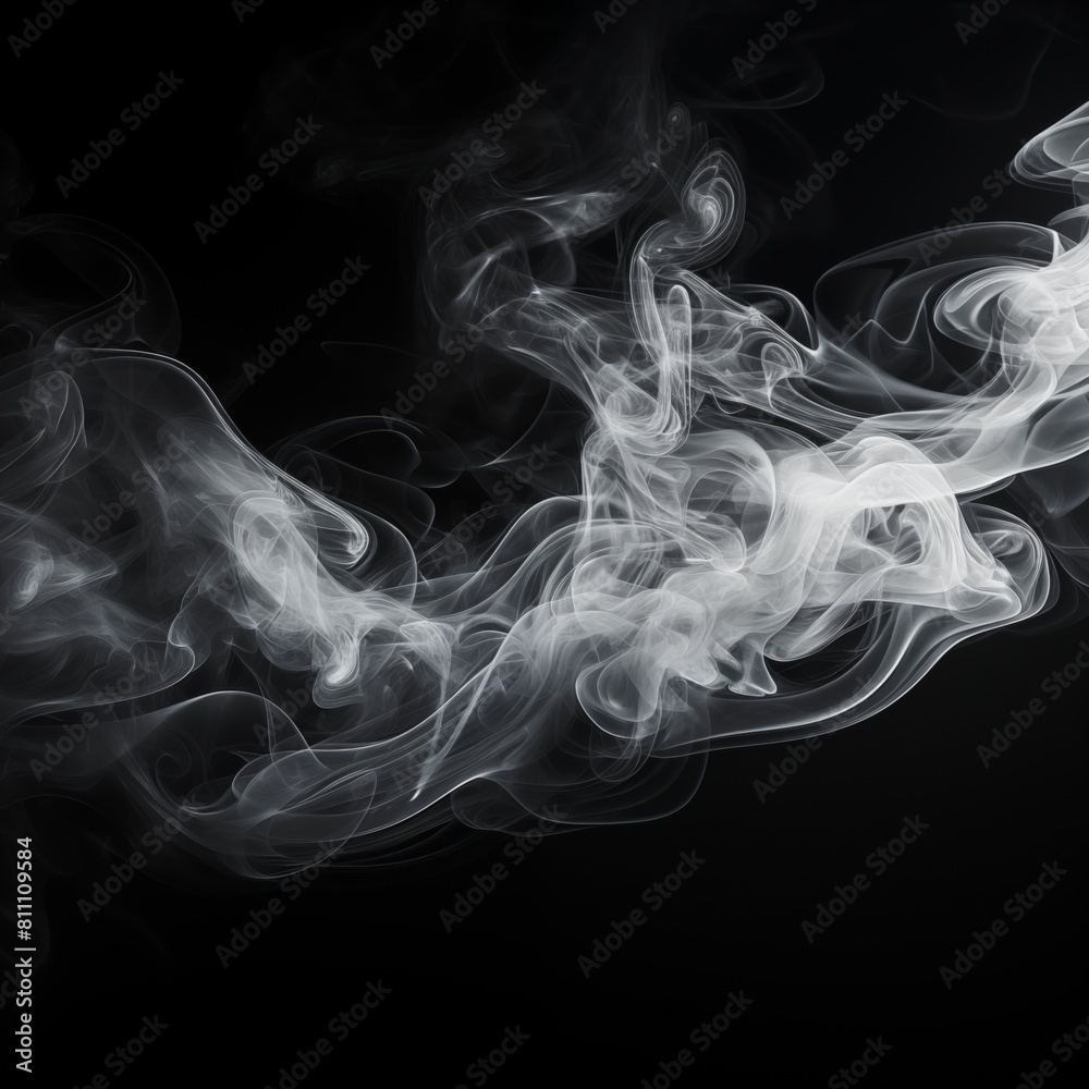 Captivating Swirls of Smoke on a Black Background in an Abstract Design Captivating Swirls of Smoke on a Black Background in an Abstract Design
