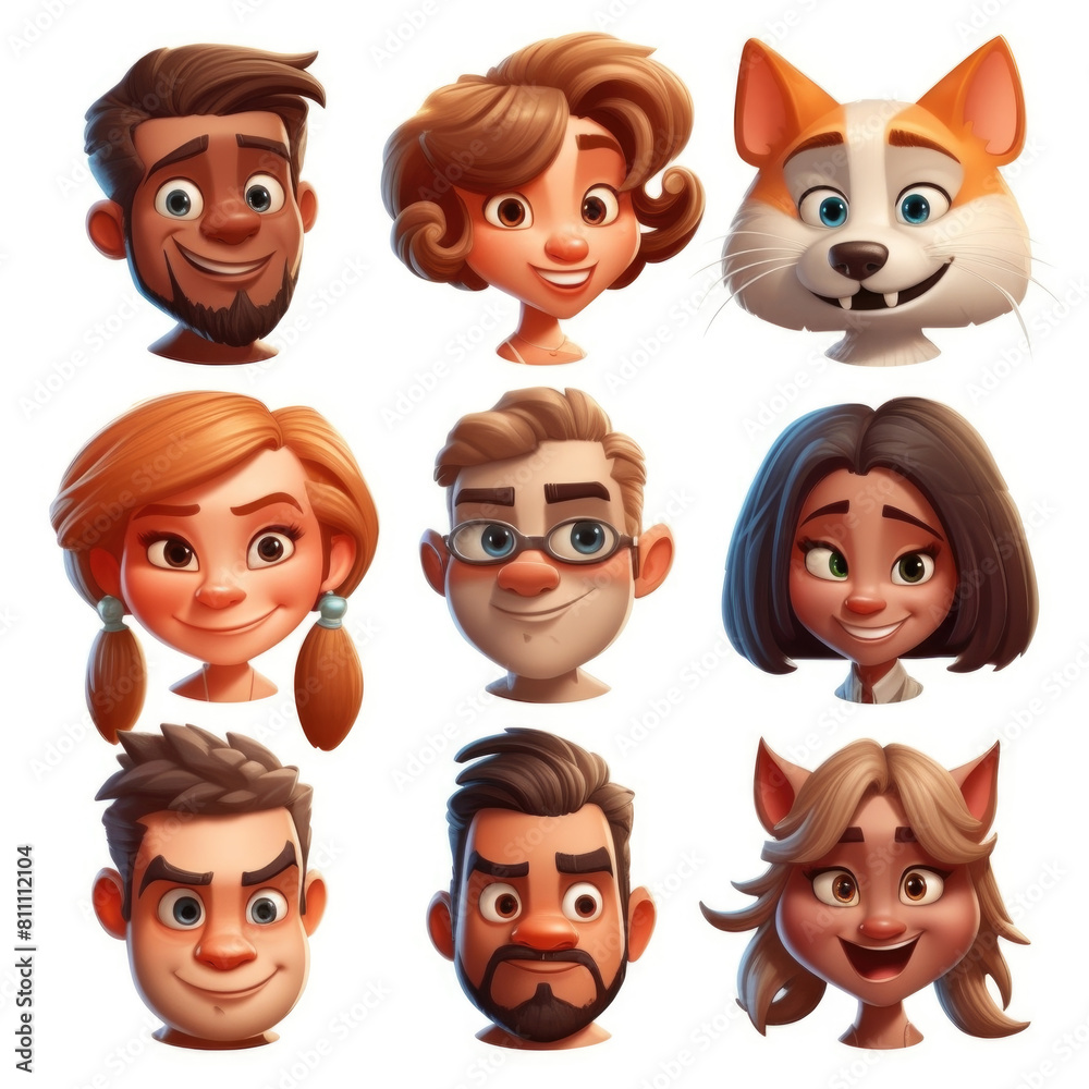 A collection of individuals displaying a range of different facial expressions, including smiles, frowns, surprise, and laughter A collection of individuals displaying a range of different facial expressions, including smiles, frowns, surprise, and laughter