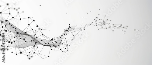 Abstract Network Visualization of Data Points and Connections.