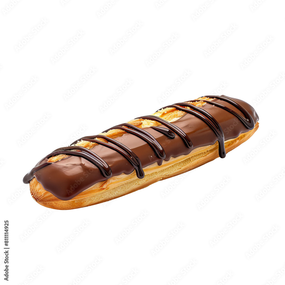 photo of Eclair cut out transparent isolated on white background PNG file photo of Eclair cut out transparent isolated on white background PNG file