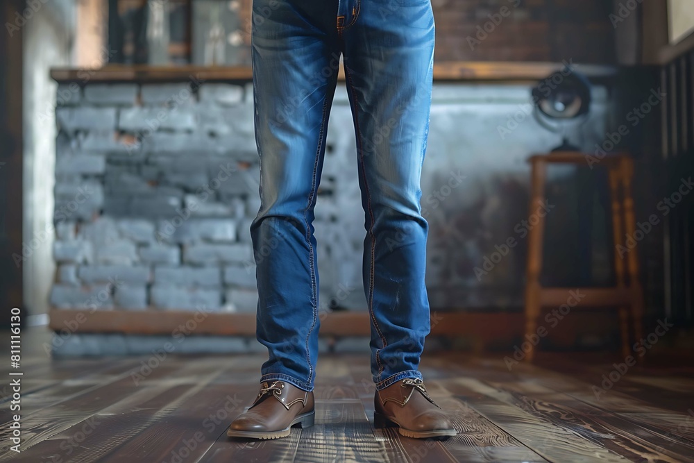 High-quality mock-up showcasing stylish jeans with customizable design elements High-quality mock-up showcasing stylish jeans with customizable design elements