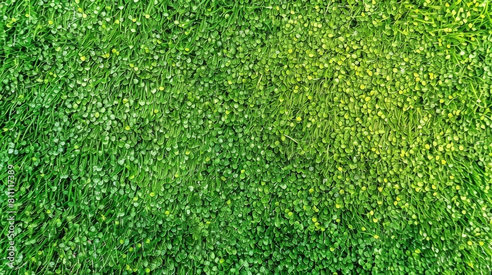 Fototapeta premium Aerial view of a seamless expanse of vibrant green grass. Grass background.