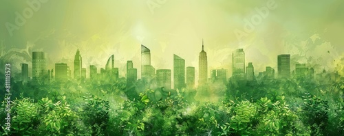 abstract green cities background
